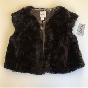 Cat & Jack girls faux fur vest size 10-12 NWT